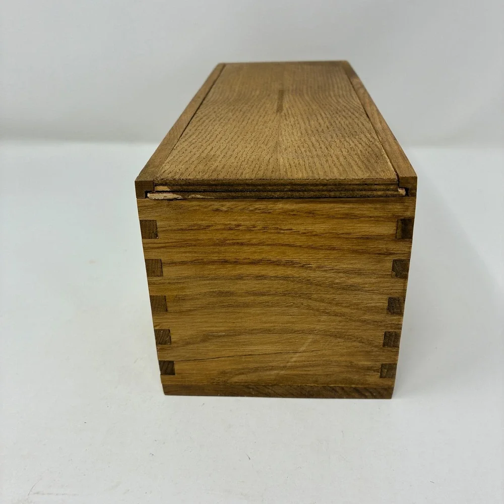 Restoration Hardware Provencal Bath Wooden‎ Storage Box Sliding Lid Rustic Brown